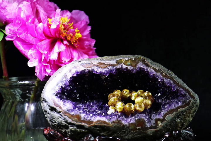 【菩心-原矿乌拉圭紫晶洞】天然紫晶洞可以消磁晶石、净化磁场-菩心晶舍