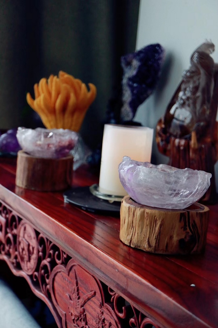 【紫晶盆】在西方被称为“爱的守护石”，象征纯洁美好的爱情-菩心晶舍