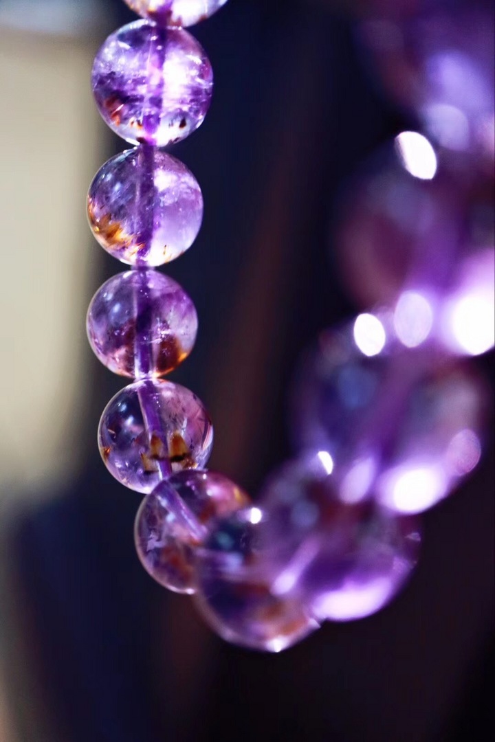 【极品紫钛晶】 钛晶和紫晶的共生体，能量更加强大-菩心晶舍
