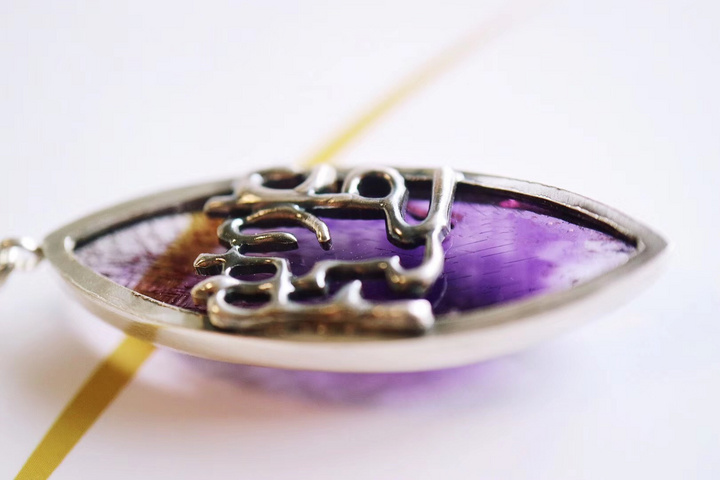 【菩心-钥匙扣&紫发晶】给结婚十多年的男朋友定制的紫气东来钥匙扣-菩心晶舍