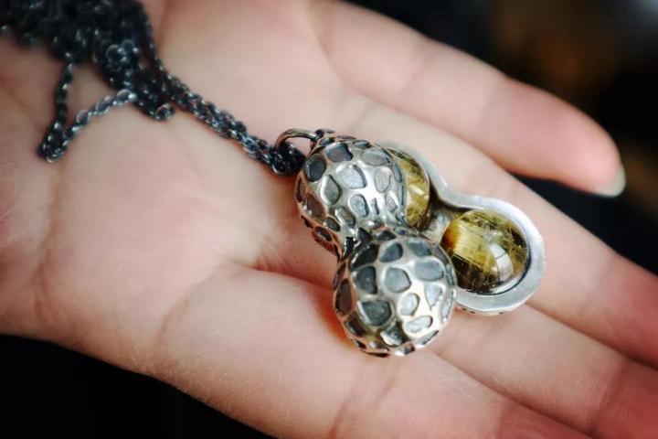 钛晶纯银做旧花生吊坠 菩心近期的设计款单品以及设计图展示-菩心晶舍