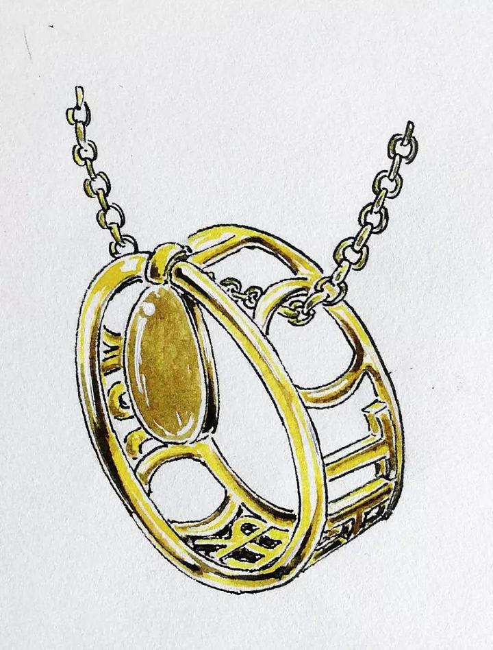 钛晶戒指吊坠两用款设计稿 菩心近期的设计款单品以及设计图展示-菩心晶舍