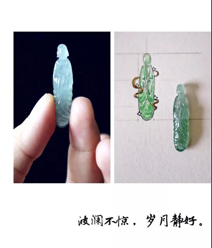 翡翠18K无相佛吊坠设计稿 菩心近期的设计款单品以及设计图展示-菩心晶舍